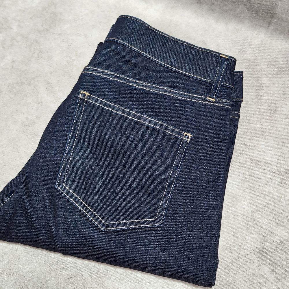 Uniqlo Jeans Womens 30x33 Dark Wash Kaihara Denim Slim Straight High Rise Blue